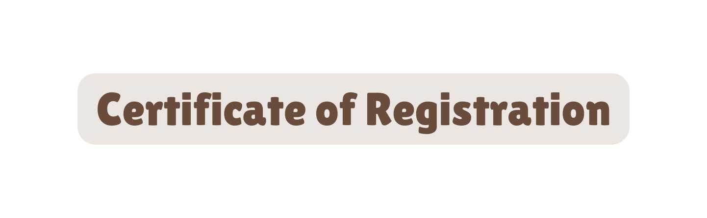 Certificate of Registration